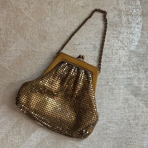 Whiting & Davis Gold Mesh Clutch with Chain